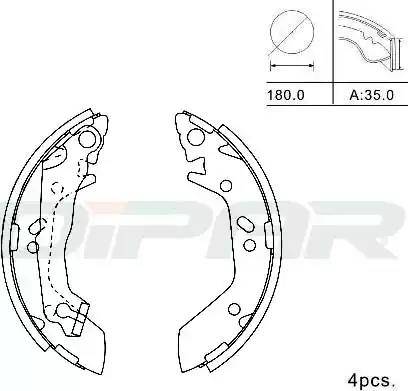 Ditas DPB1012 - Комплект спирачна челюст vvparts.bg