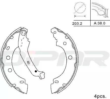 Ditas DPB1027 - Комплект спирачна челюст vvparts.bg