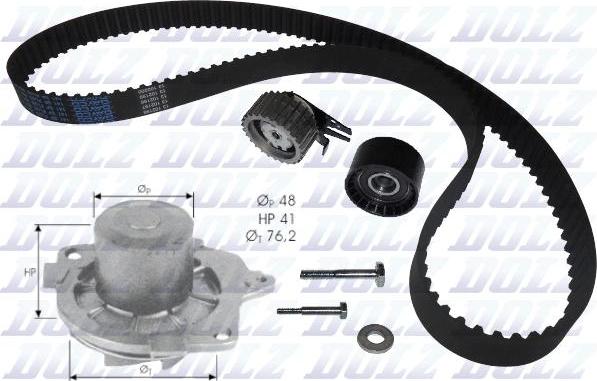 DOLZ KD032 - Водна помпа+ к-кт ангренажен ремък vvparts.bg