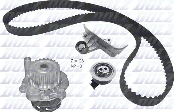 DOLZ KD167 - Водна помпа+ к-кт ангренажен ремък vvparts.bg