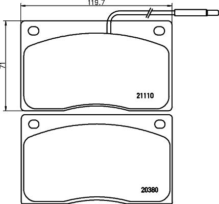 MGA MGA155 - Комплект спирачно феродо, дискови спирачки vvparts.bg