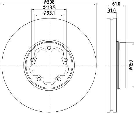 DON PCD19611 - Спирачен диск vvparts.bg