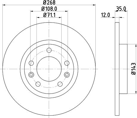 DON PCD19712 - Спирачен диск vvparts.bg