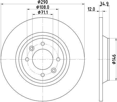 DON PCD14802 - Спирачен диск vvparts.bg