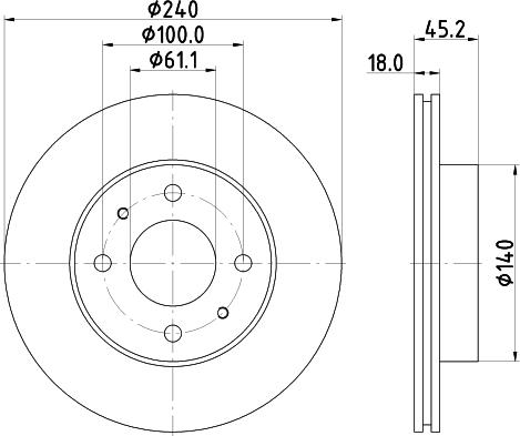 DON PCD16342 - Спирачен диск vvparts.bg