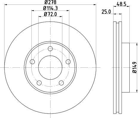 DON PCD11152 - Спирачен диск vvparts.bg