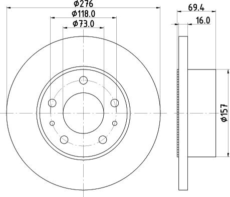 DON PCD18102 - Спирачен диск vvparts.bg