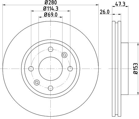 DON PCD13812 - Спирачен диск vvparts.bg