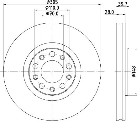 DON PCD22852 - Спирачен диск vvparts.bg