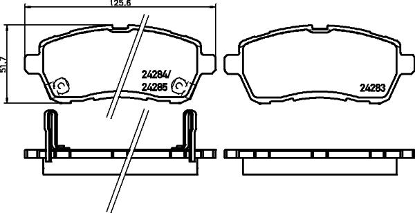 DON PCP1091 - Комплект спирачно феродо, дискови спирачки vvparts.bg