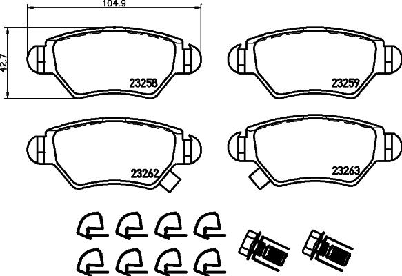 DON PCP1059 - Комплект спирачно феродо, дискови спирачки vvparts.bg