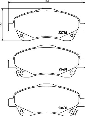 DON PCP1077 - Комплект спирачно феродо, дискови спирачки vvparts.bg