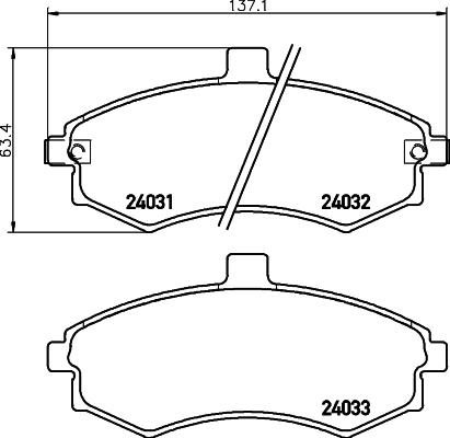 DON PCP1351 - Комплект спирачно феродо, дискови спирачки vvparts.bg