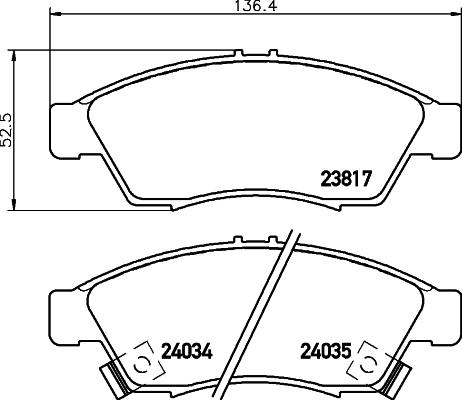 DON PCP1295 - Комплект спирачно феродо, дискови спирачки vvparts.bg