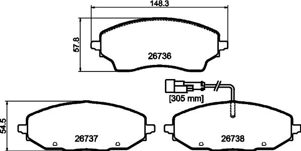 DON PCP2284 - Комплект спирачно феродо, дискови спирачки vvparts.bg