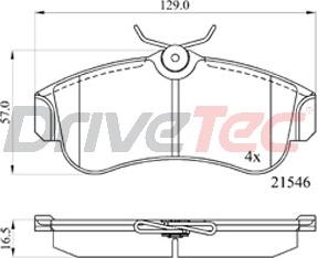 DriveTec DPAD616 - Комплект спирачно феродо, дискови спирачки vvparts.bg