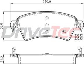 DriveTec DPAD1517 - Комплект спирачно феродо, дискови спирачки vvparts.bg