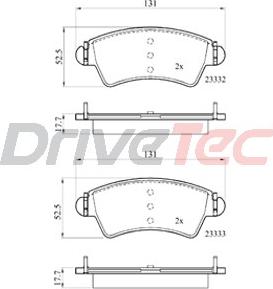 DriveTec DPAD1846 - Комплект спирачно феродо, дискови спирачки vvparts.bg