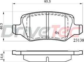 DriveTec DPAD1741 - Комплект спирачно феродо, дискови спирачки vvparts.bg