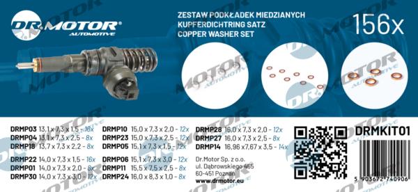 Dr.Motor Automotive DRMKIT01 - Комплект гарнитури, впръскваща дюза vvparts.bg