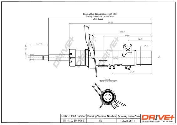 Dr!ve+ DP1610.10.0062 - Амортисьор vvparts.bg