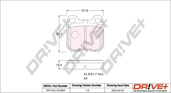 Dr!ve+ DP1010.10.0954 - Комплект спирачно феродо, дискови спирачки vvparts.bg