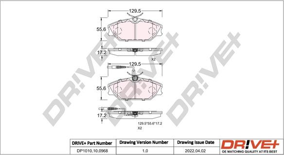 Dr!ve+ DP1010.10.0968 - Комплект спирачно феродо, дискови спирачки vvparts.bg