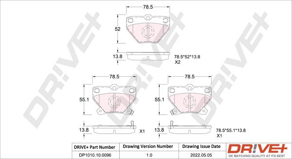 Dr!ve+ DP1010.10.0096 - Комплект спирачно феродо, дискови спирачки vvparts.bg