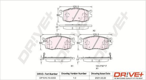 Dr!ve+ DP1010.10.0093 - Комплект спирачно феродо, дискови спирачки vvparts.bg