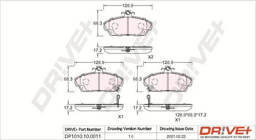 Dr!ve+ DP1010.10.0011 - Комплект спирачно феродо, дискови спирачки vvparts.bg