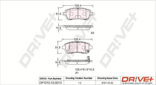 Dr!ve+ DP1010.10.0013 - Комплект спирачно феродо, дискови спирачки vvparts.bg