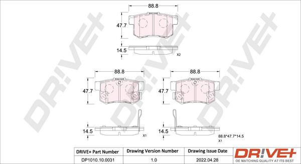 Dr!ve+ DP1010.10.0031 - Комплект спирачно феродо, дискови спирачки vvparts.bg