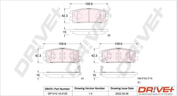 Dr!ve+ DP1010.10.0125 - Комплект спирачно феродо, дискови спирачки vvparts.bg