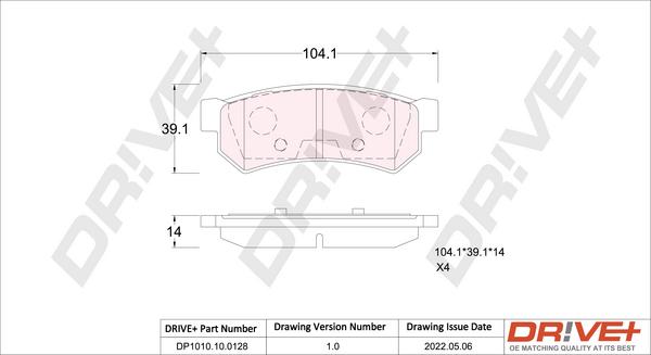 Dr!ve+ DP1010.10.0128 - Комплект спирачно феродо, дискови спирачки vvparts.bg