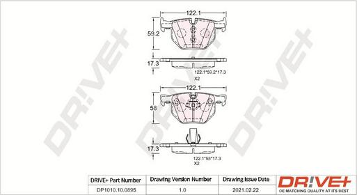 Dr!ve+ DP1010.10.0895 - Комплект спирачно феродо, дискови спирачки vvparts.bg