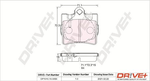 Dr!ve+ DP1010.10.0858 - Комплект спирачно феродо, дискови спирачки vvparts.bg