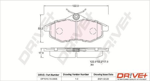 Dr!ve+ DP1010.10.0865 - Комплект спирачно феродо, дискови спирачки vvparts.bg