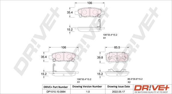 Dr!ve+ DP1010.10.0884 - Комплект спирачно феродо, дискови спирачки vvparts.bg