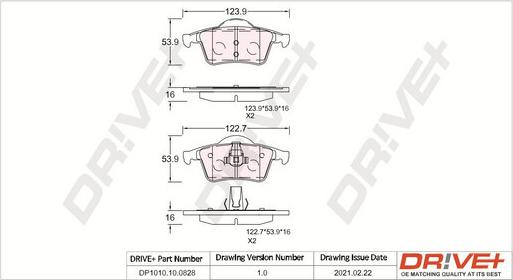 Dr!ve+ DP1010.10.0828 - Комплект спирачно феродо, дискови спирачки vvparts.bg