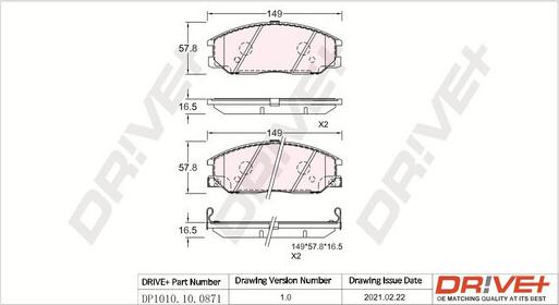 Dr!ve+ DP1010.10.0871 - Комплект спирачно феродо, дискови спирачки vvparts.bg
