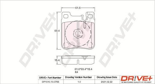 Dr!ve+ DP1010.10.0755 - Комплект спирачно феродо, дискови спирачки vvparts.bg