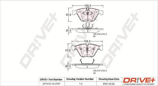 Dr!ve+ DP1010.10.0767 - Комплект спирачно феродо, дискови спирачки vvparts.bg