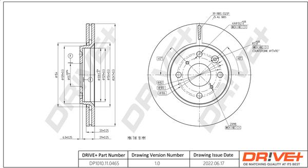 Dr!ve+ DP1010.11.0465 - Спирачен диск vvparts.bg