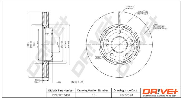 Dr!ve+ DP1010.11.0460 - Спирачен диск vvparts.bg