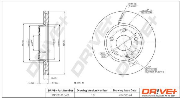 Dr!ve+ DP1010.11.0401 - Спирачен диск vvparts.bg