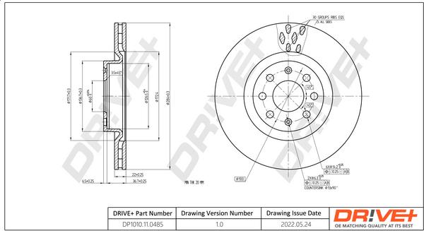 Dr!ve+ DP1010.11.0485 - Спирачен диск vvparts.bg