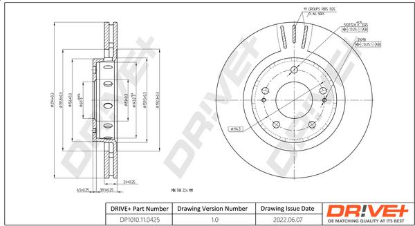 Dr!ve+ DP1010.11.0425 - Спирачен диск vvparts.bg