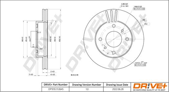 Dr!ve+ DP1010.11.0645 - Спирачен диск vvparts.bg