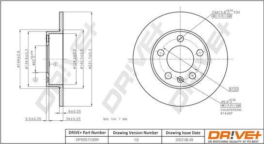 Dr!ve+ DP1010.11.0091 - Спирачен диск vvparts.bg