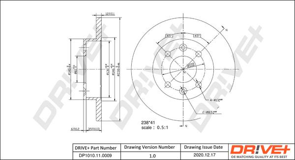 Dr!ve+ DP1010.11.0009 - Спирачен диск vvparts.bg